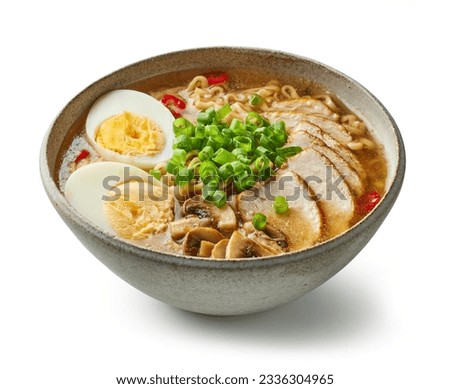 Similar – Image, Stock Photo Asian chicken noodle soup with chopsticks