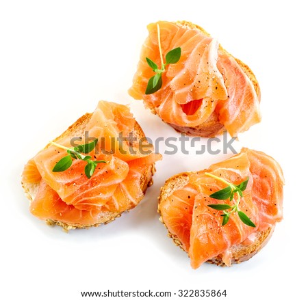 Similar – Image, Stock Photo Gourmet canapes of raw Iberian ham.