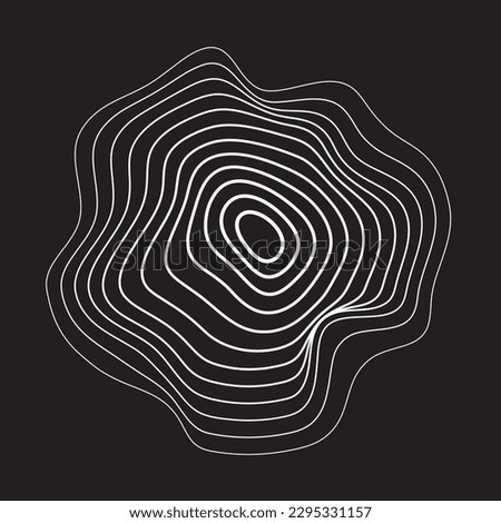 circular wood grain line vector illustration, design element