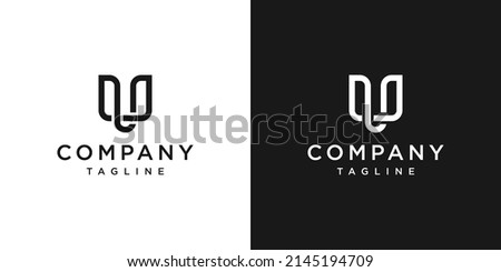 Creative Letter U Monogram Logo Design Icon Template White and Black Background