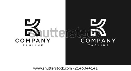 Creative Letter K Monogram Logo Design Icon Template White and Black Background