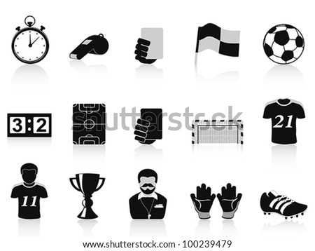 black football icons set