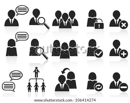 black social symbol people icons set