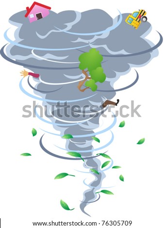 The Cartoon Style Of Tornado Stock Vector Illustration 76305709 ...