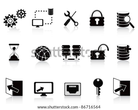 black database and technology icon