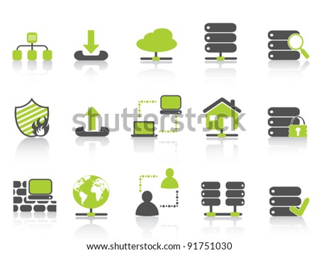 green network server hosting icons