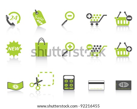 shopping icon green series