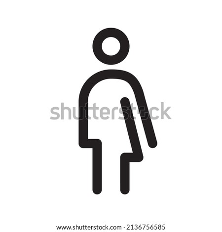 Transgender line icon. Unisex washroom symbol. Gender neutral restroom sign. Editable stroke. Vector graphics
