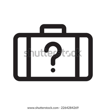 Lost and found outline icon. Suitcase with question mark line sign. Vector graphics