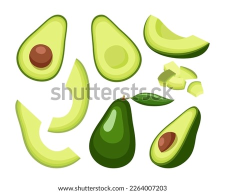 Fruit avocado isolated on white background