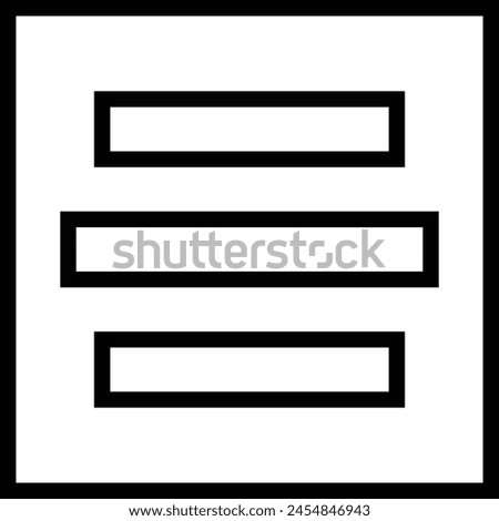 center alignment icon. Thin linear style design isolated on white background