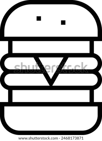 double burger icon. Thin linear style design isolated on white background