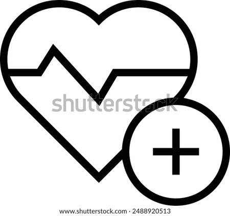 heart beat icon. Thin linear style design isolated on white background