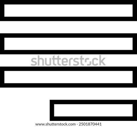 justify text icon. Thin linear style design isolated on white background