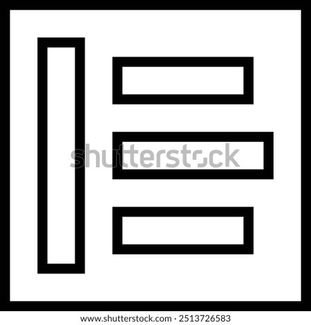 left alignment icon. Thin linear style design isolated on white background