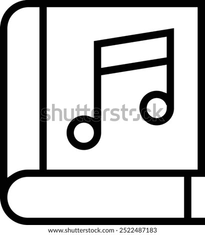 music book icon. Thin linear style design isolated on white background