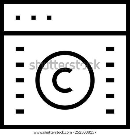 public domain icon. Thin linear style design isolated on white background