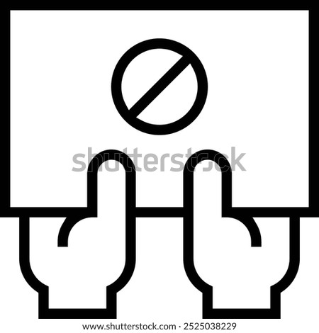 protest icon. Thin linear style design isolated on white background