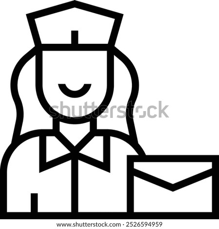 postwoman icon. Thin linear style design isolated on white background