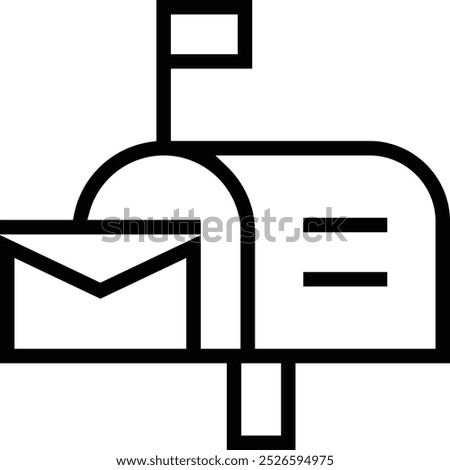 postbox icon. Thin linear style design isolated on white background