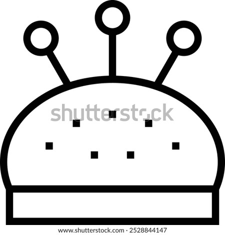 pin cushion icon. Thin linear style design isolated on white background