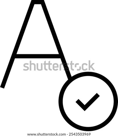 spell check icon. Thin linear style design isolated on white background