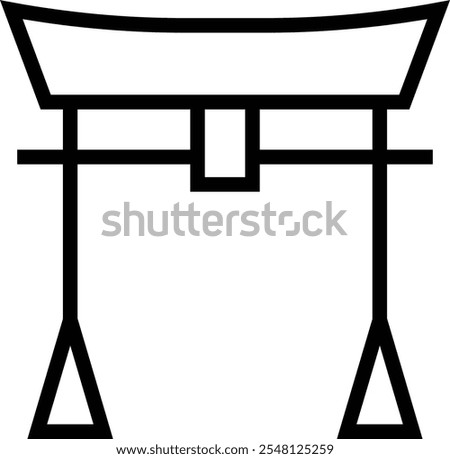 shinto icon. Thin linear style design isolated on white background