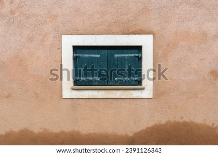 Similar – Image, Stock Photo old closed shutters with flaking white lacquer and rusty hinges in brick facade with partly missing plaster that have seen better days ;old