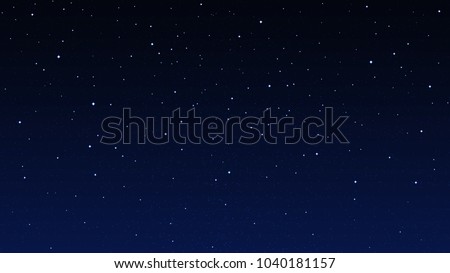 Night starry sky, dark blue space background with stars