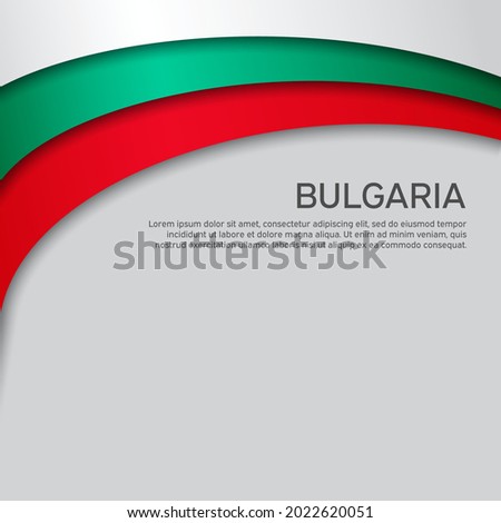Abstract waving bulgaria flag. Paper cut style. Creative background for design of patriotic holiday card. Bulgaria national poster. State bulgarian patriotic cover, flyer. Vector tricolor design ストックフォト © 