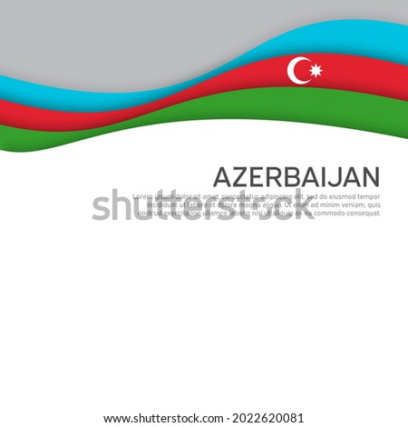 Abstract waving azerbaijan flag. Paper cut style. Creative background for design of patriotic holiday card. Azerbaijan national poster. State azerbaijani patriotic cover, flyer. Vector design