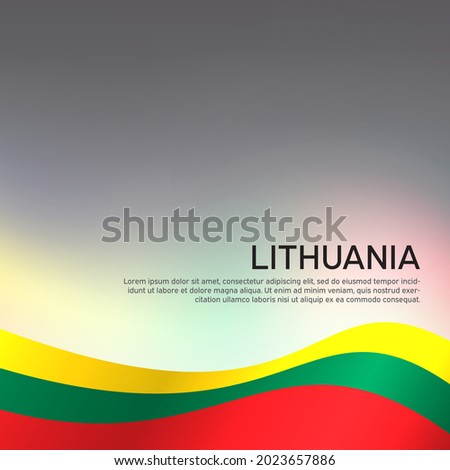 Abstract waving lithuania flag. Creative shining background for design of patriotic holiday cards. National poster. Cover, banner in national colors of lithuania . Vector illustration