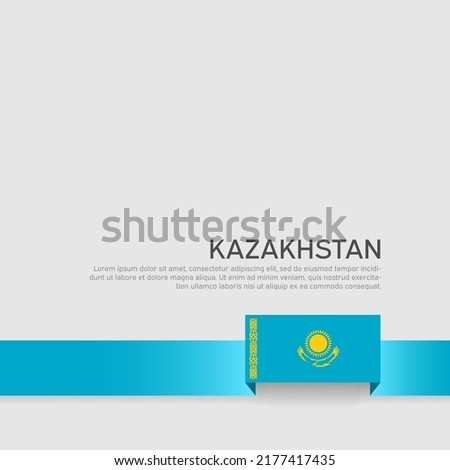 Kazakhstan flag background. State patriotic kazakh banner, cover. Ribbon color flag of kazakhstan on a white background. National poster. Business booklet. Vector design