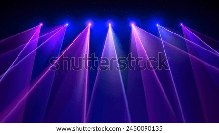 Similar – Image, Stock Photo Pink laser show nightlife club stage and shining sparkling rays. Luxury entertainment in nightclub event, festival, concert or New Years Eve. Ray beams are symbol for science and universe research