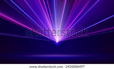 Similar – Image, Stock Photo Pink laser show nightlife club stage and shining sparkling rays. Luxury entertainment in nightclub event, festival, concert or New Years Eve. Ray beams are symbol for science and universe research