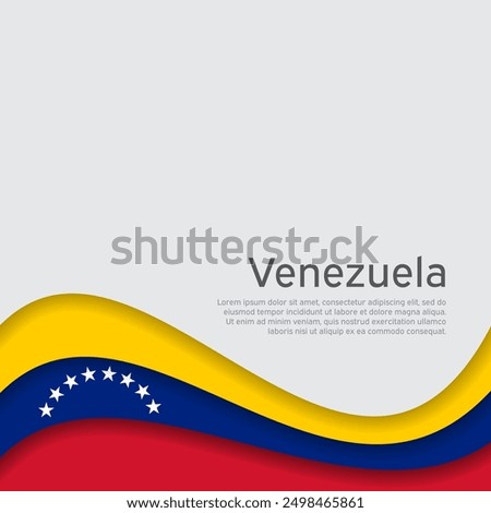 Waving venezuela flag. State patriotic venezuelan cover, flyer. Creative background for venezuela patriotic holiday card design. Paper cut style. National poster. Business booklet. Vector design