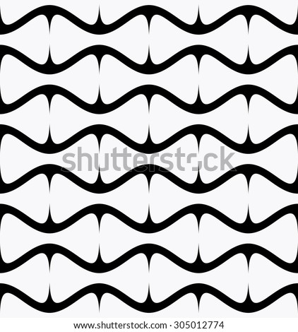seamless geometric rounded shapes pattern- white on black
