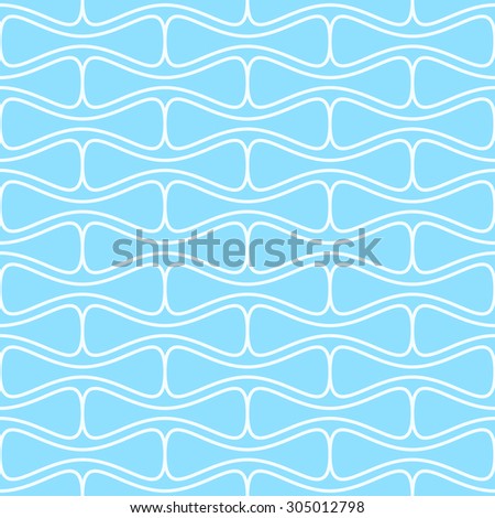 seamless geometric rounded shapes pattern- white on blue