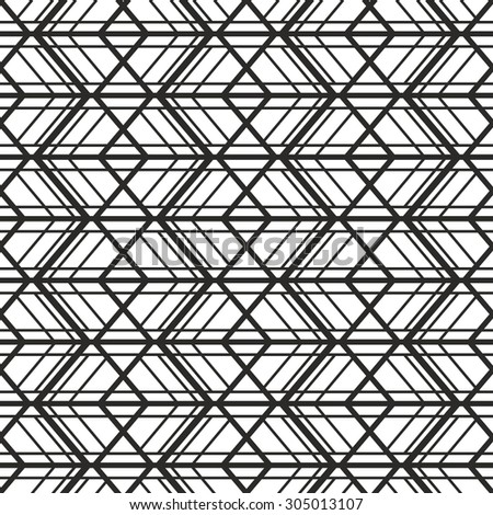 seamless geometric polygon pattern- black on white