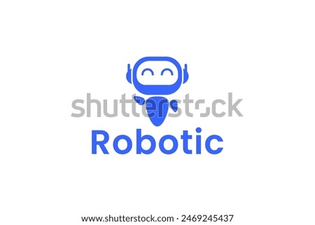 robotic logo vector icon illustration