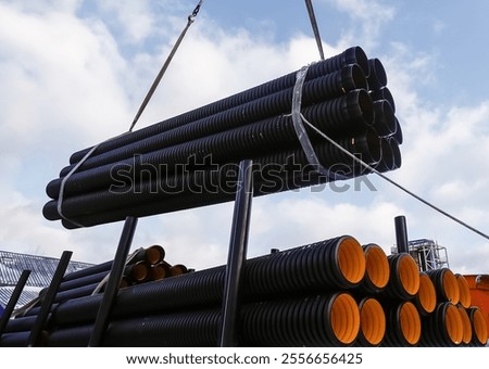 Similar – Image, Stock Photo View of a crane in front of a cloudy sky