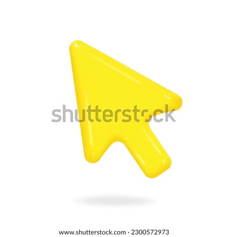 3d arrow pointer, mouse cursor icon. Computer interface render. Click here arrow. Computer mouse cursor. Web interface 3d click pointer. Ui selection tool. Vector