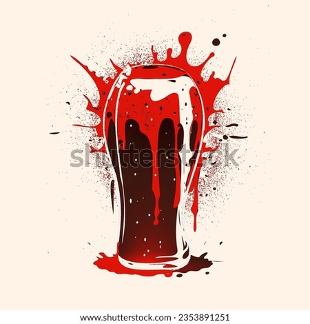 Coke glass art, design on clothing. Street art style with spray texture on background. Vector EPS 10