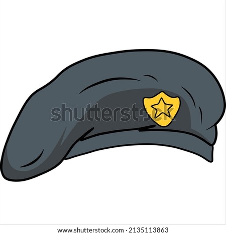 Police Military Beret Cap, , which could be placed on any head character and use it as traits for your nft collection.