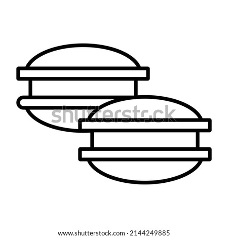 Linear macrons icon with white background 