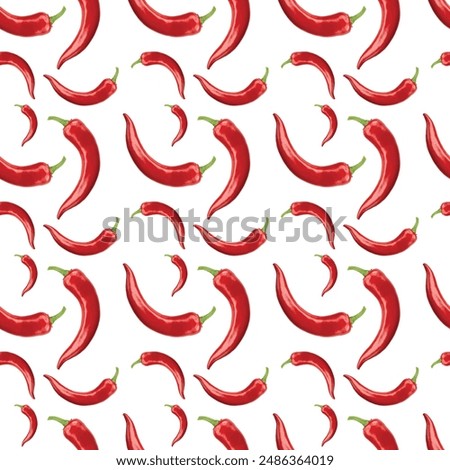 Hot Chili Peppers Seamless Vector Pattern Design