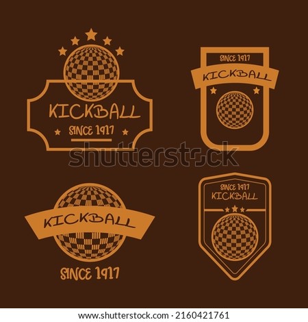 kickball logo vector modern set