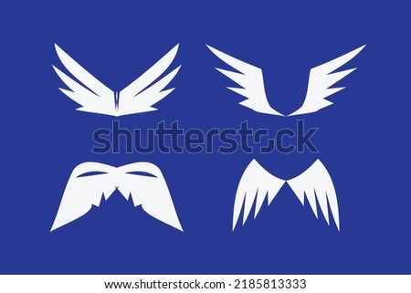 Wings for heraldry, tattoos, logos cartoon design vector flat modern isolated illustration