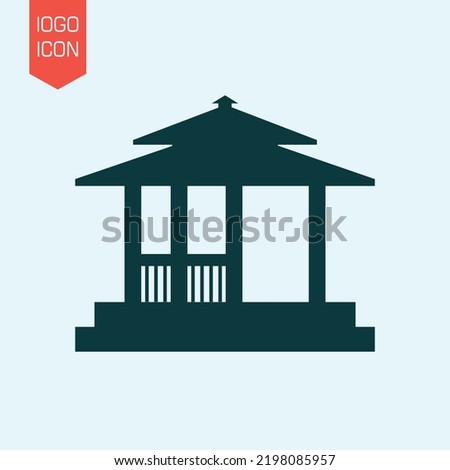 gazebo design vector icon flat modern isolated illustration