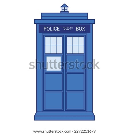 Traditional British police box design vector modern isolated illustration